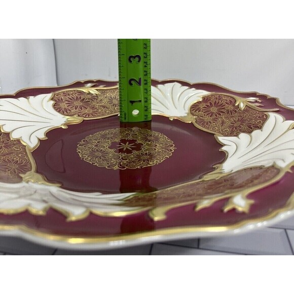 Weimar Katharina Jutta Red/ White Porcelain Cake Stand Made In Germany - Picture 13 of 16
